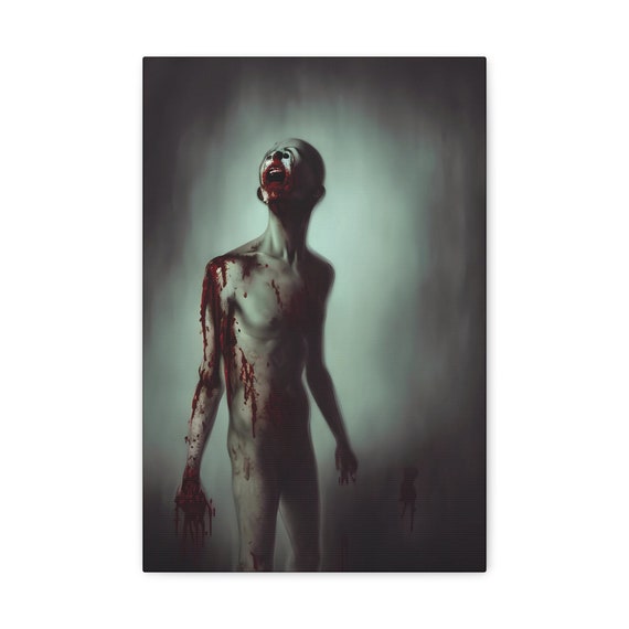 Scream Bloody Murder, Canvas Print, Surreal, Horror. Dark, Moody