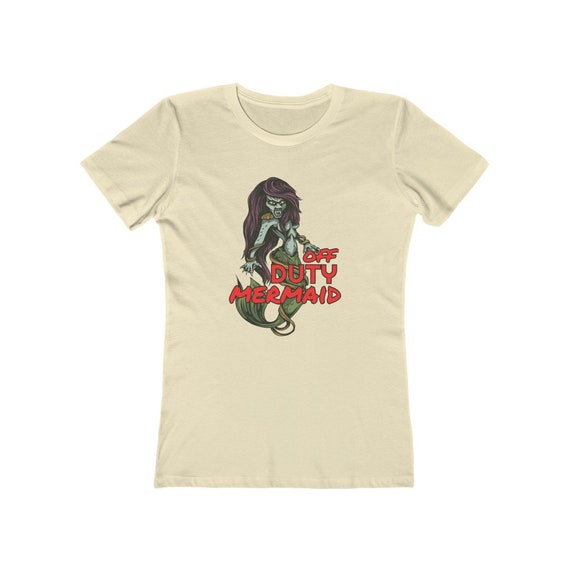 Off Duty Mermaid Women's Boyfriend Tee, Medieval Western Folklore