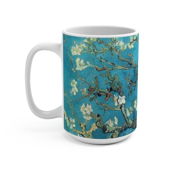 Almond Blossoms, Large White Ceramic Mug, Vincent Van Gogh