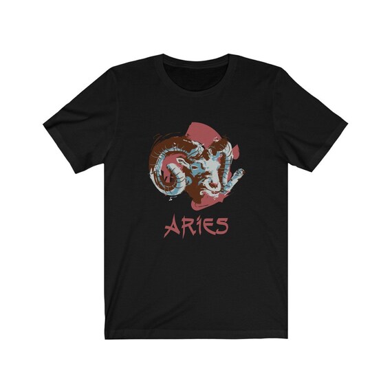 Retro Aries Bella+Canvas Black T-shirt, Zodiac Sign, Astrology Gift