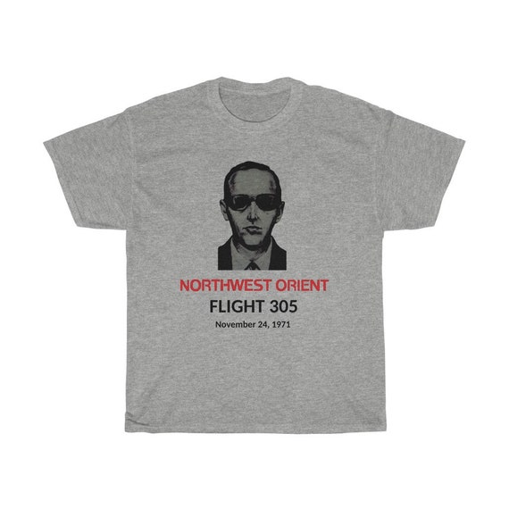 DB Cooper T-shirt, Vintage Retro Design, Northwest Orient Flight 305 11/24/1971