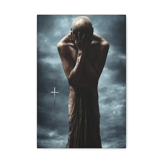 Sinner, Canvas Print, Redemption, Religious, Christian, Dark, Moody