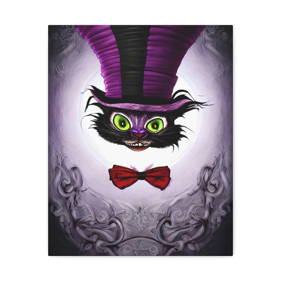 Portrait Of The Cheshire Cat, 16"x20" Canvas Print, Fantasy Surreal, Surrealism, Alice In Wonderland