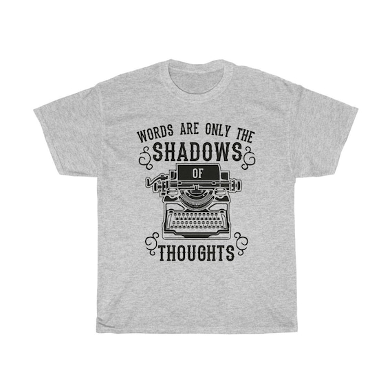 Shadows Of Thoughts - Unisex Heavy Cotton Tee With Vintage Inspired Image Of an Antique Typewriter. (Lighter Colors)