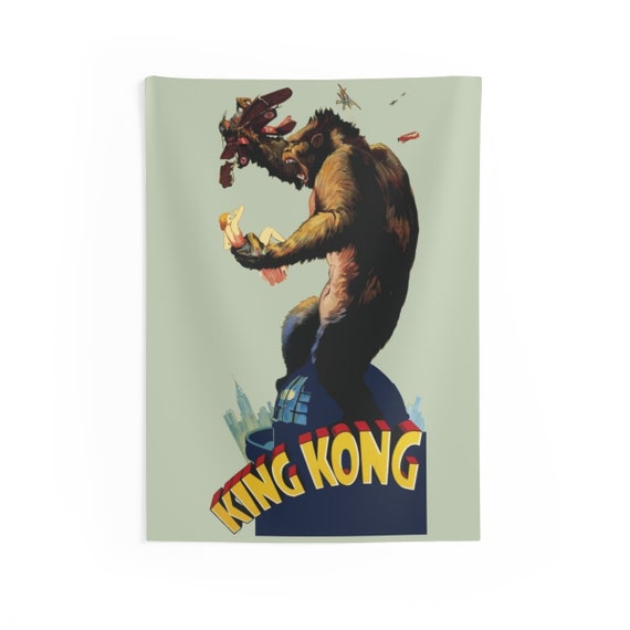 King Kong, 26"x36" Indoor Wall Tapestry, Vintage 1933 Movie Poster, Wall Decor, Room Decor