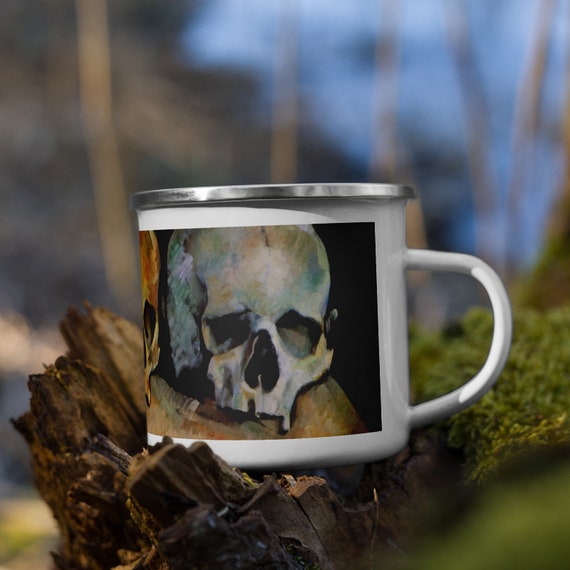 Three Skulls Enamel Mug, Camp Mug, Paul Cezanne, Outdoor, Coffee, Tea