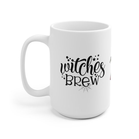 Alice's Witches Brew, White 15oz Ceramic Mug, Vintage Illustration, Alice In Wonderland, Halloween, Witchcraft, Coffee, Tea