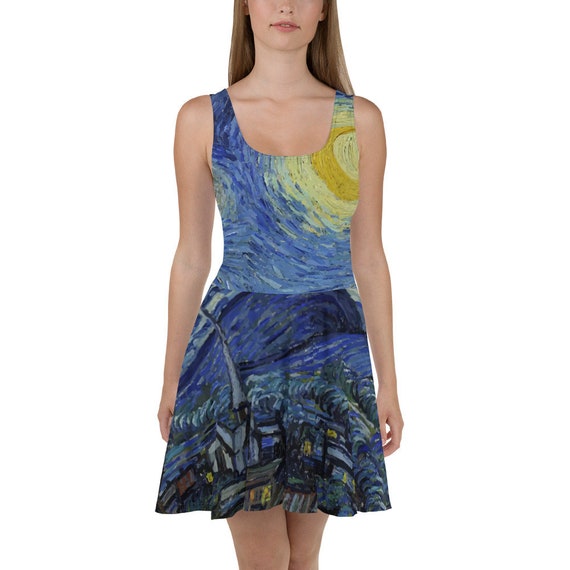 Starry Night, Skater Dress, Vintage Painting, Van Gogh 1889