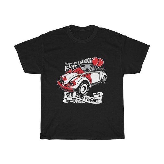 Scary Clown Car, Unisex Heavy Cotton T-shirt, Inspired By The Horror Movie IT