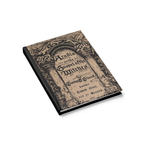 Gospel Of The Witches, Hardcover Journal, Opens Flat, Ruled Line, Title Page From A Vintage Book, Witchcraft, Notebook