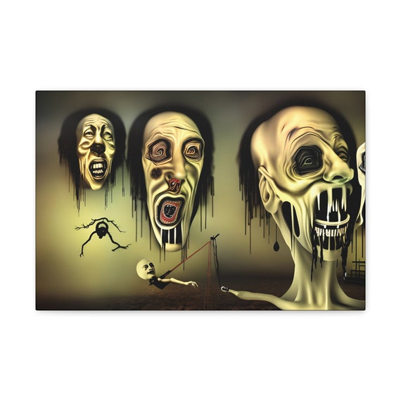 Surreal Horror #1, 18"x12" Canvas Print, Scary, Creepy