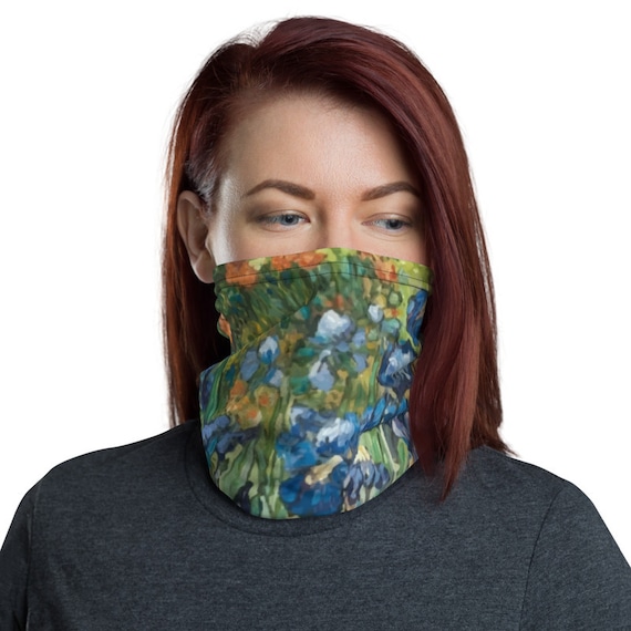 Irises, Neck Gaiter, Vincent Van Gogh, Headband, Bandana