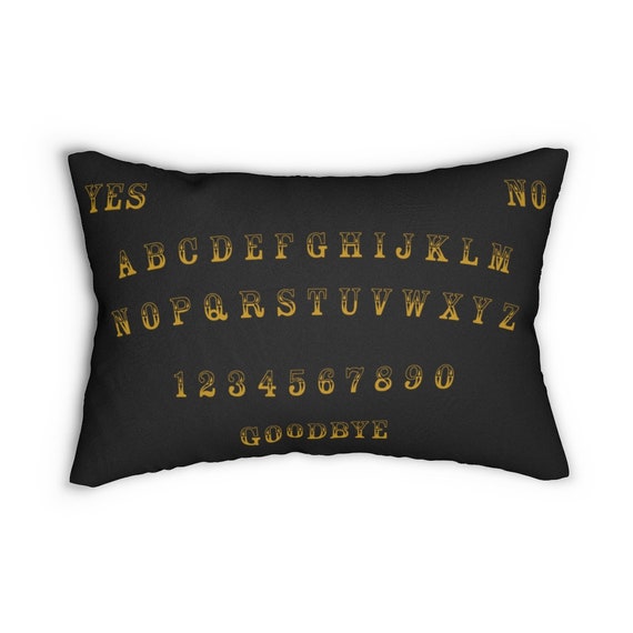 Gold Letter Ouija Board 20"x14" Black Pillow