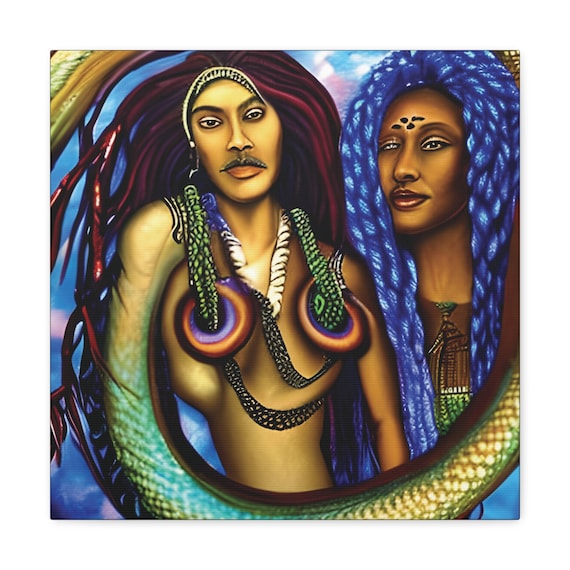 Earth Goddesses Series, #2 of 10, Canvas Print, Surreal, Tribal, Primitive, Pagan, Animist, Spirit, Spiritual, Colorful