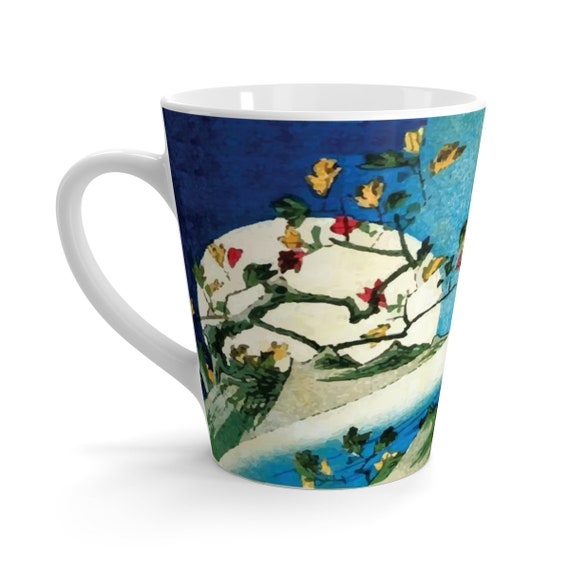 Horizon Moon, 12oz Latte mug, From A Vintage Woodblock Print