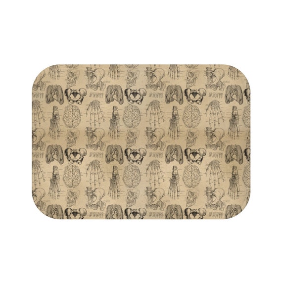 Vintage Anatomy Bath Mat, Vintage Illustrations