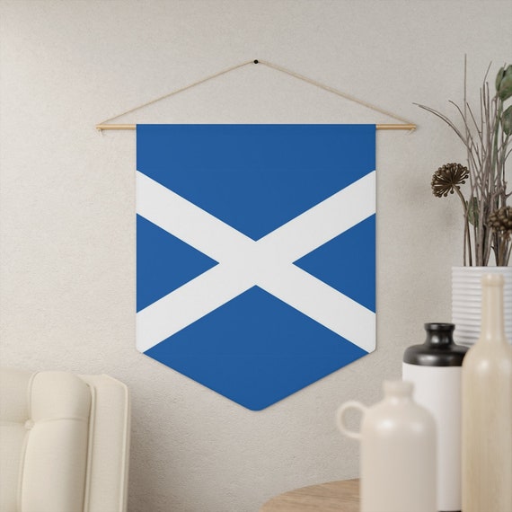 Flag Of Scotland, 18"x21" Indoor Wall Pennant. Saint Andrew's Cross, Saltire, Scottish Pride