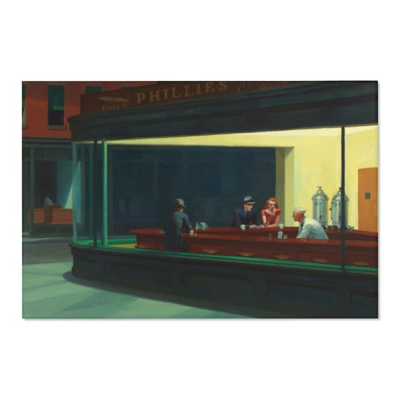 Nighthawks 4'x6' Area Rug, Edward Hopper, Night Owls, Insomniacs, Americana