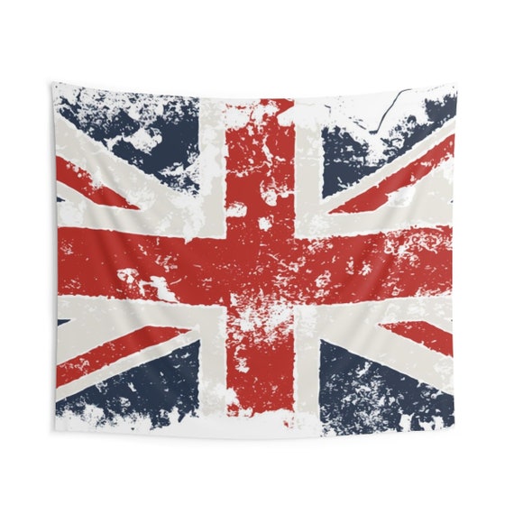 Grunge United Kingdom Flag, Indoor Wall Tapestries, Vintage Inspired, Wall Decor, Room Decor, British Pride