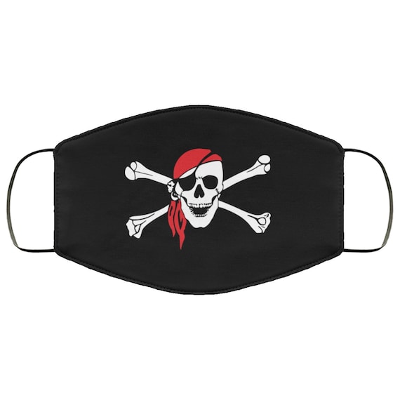 Skull & Crossbones, Large Face Mask, Breathable, Washable, Reusable, Pirate Flag, Jolly Roger