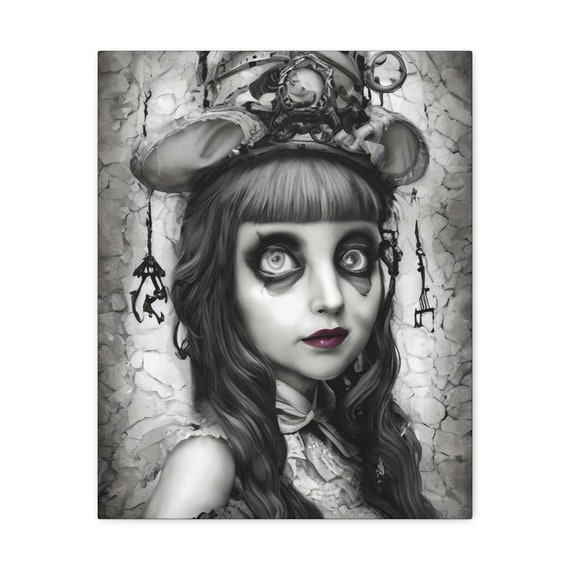 Alice In Gothland, 16"x20" Canvas Print, Fantasy Surreal, Surrealism, Wonderland