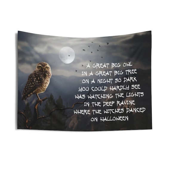 Great Big Owl, Indoor Wall Tapestry, Halloween, Room Decor