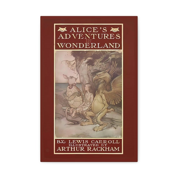 Cover From 1907 Alice's Adventures In Wonderland, 12"x18" Canvas Print, Vintage IIllustration, Arthur Rackham, Alice in Wonderland