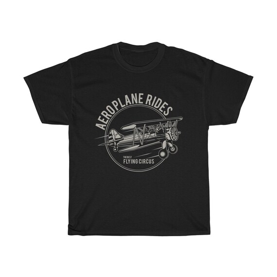 The Best Flying Circus - Unisex Heavy Cotton Tee With A Vintage Inspired Image Of A Biplane. (Darker Colors)