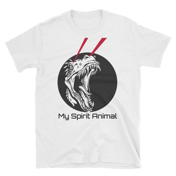 My Spirit Animal, Short-Sleeve Unisex T-Shirt, Vintage Inspired Pulp Monster, T-Rex With Laser Eyes