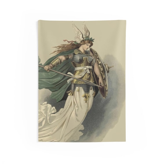 Valkyrie, 26"x36" Indoor Wall Tapestry, Vintage Illustration, Carl Emil Doepler, 1876, Wall Decor, Room Decor, Norse