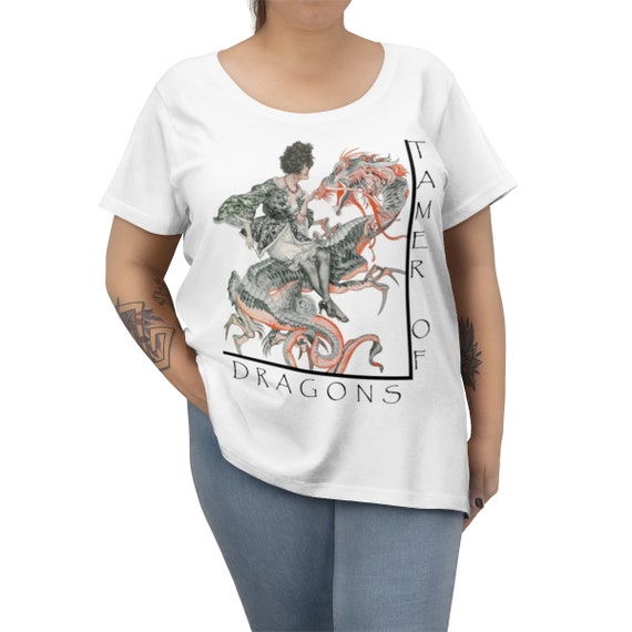 Tamer Of Dragons, Women's Curvy Tee, Vintage Jazz Age Illustration