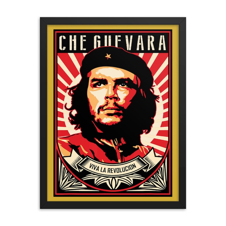 Che Guevara Viva La Revolucion Framed Giclée Poster, Black Wood Frame, Acrylic Covering, Revolution, Leftist, Marxist, Socialist, Activism image 4