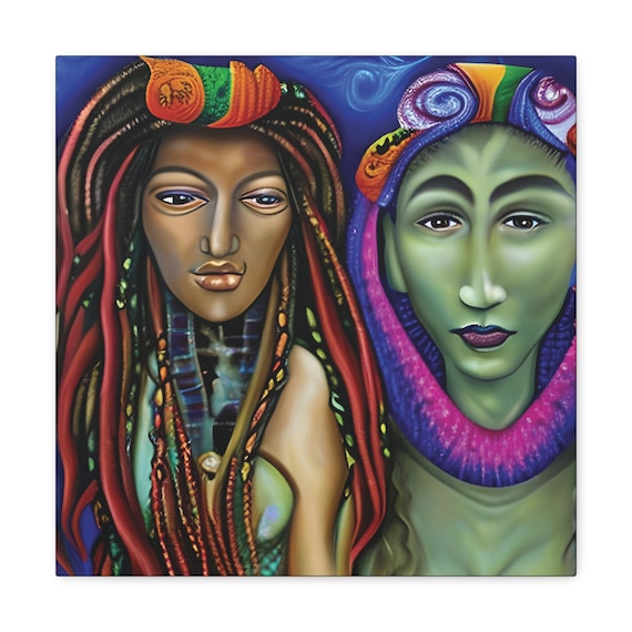 Earth Goddesses Series, #7 of 10, Canvas Print, Surreal, Tribal, Primitive, Pagan, Animist, Spirit, Spiritual, Colorful