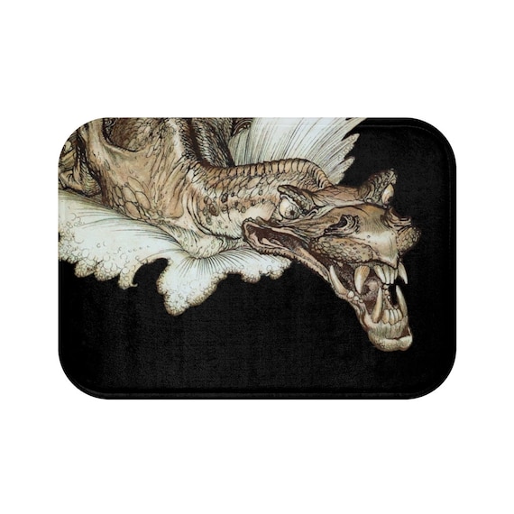 Leviathan Bath Mat, Arthur Rackham, Sea Dragon, Sea Monster, Sea Serpent