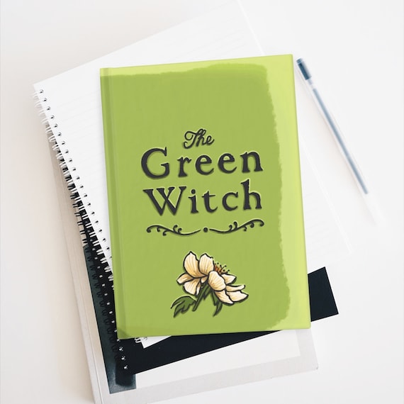 The Green Witch Hardcover Journal, Ruled Line, Wiccan, Pagan, Witchcraft, Magick, Notebook, Diary, Spell Book