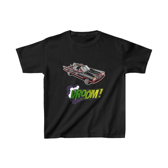 Kitschy Batmobile, Kids Heavy Cotton T-shirt, Inspired From 1960s Batman TV