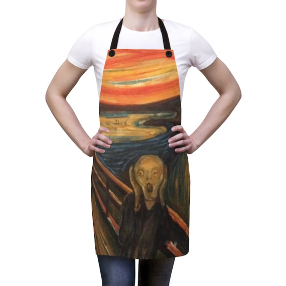 The Scream, Cookout Apron, Vintage, Antique Painting, Edvard Munch, 1893