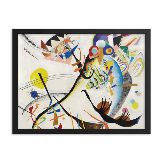 Blue Segment, 24" x 18" Framed Giclée Poster, Black Wood Frame, Acrylic Covering, Wassily Kandinsky, Abstract