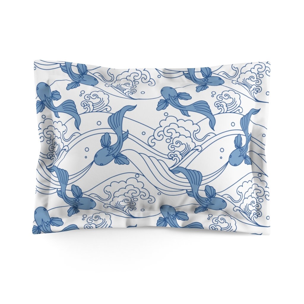 Vintage Japanese Koi Pillow Sham