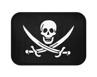 Skull & Crossed Cutlasses, Bath Mat, Pirate Flag, Jolly Roger