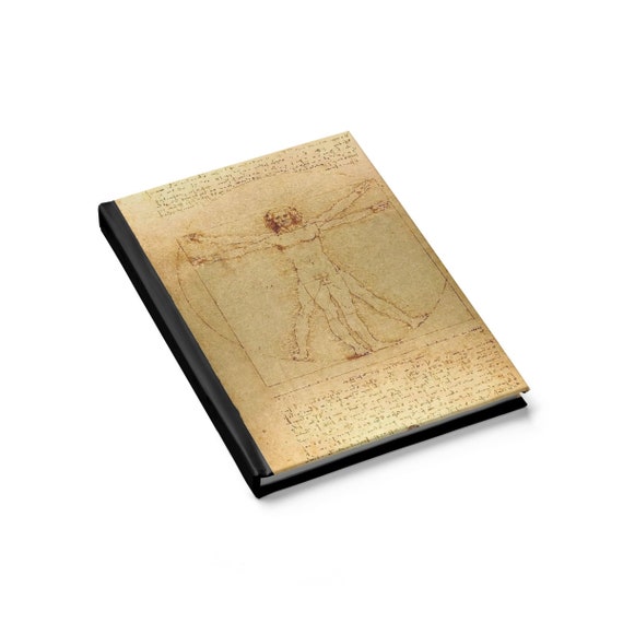 Vitruvian Man V2, Hard Cover Sketchbook, Leonardo Da Vinci Drawing, Notebook  