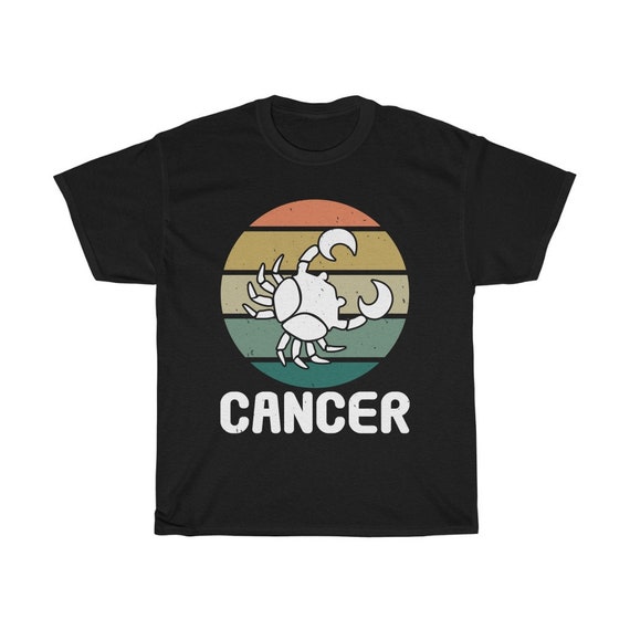 Cancer, 100% Cotton T-shirt, Crab, Retro Vintage Style, Zodiac Sign, Astrology Gift