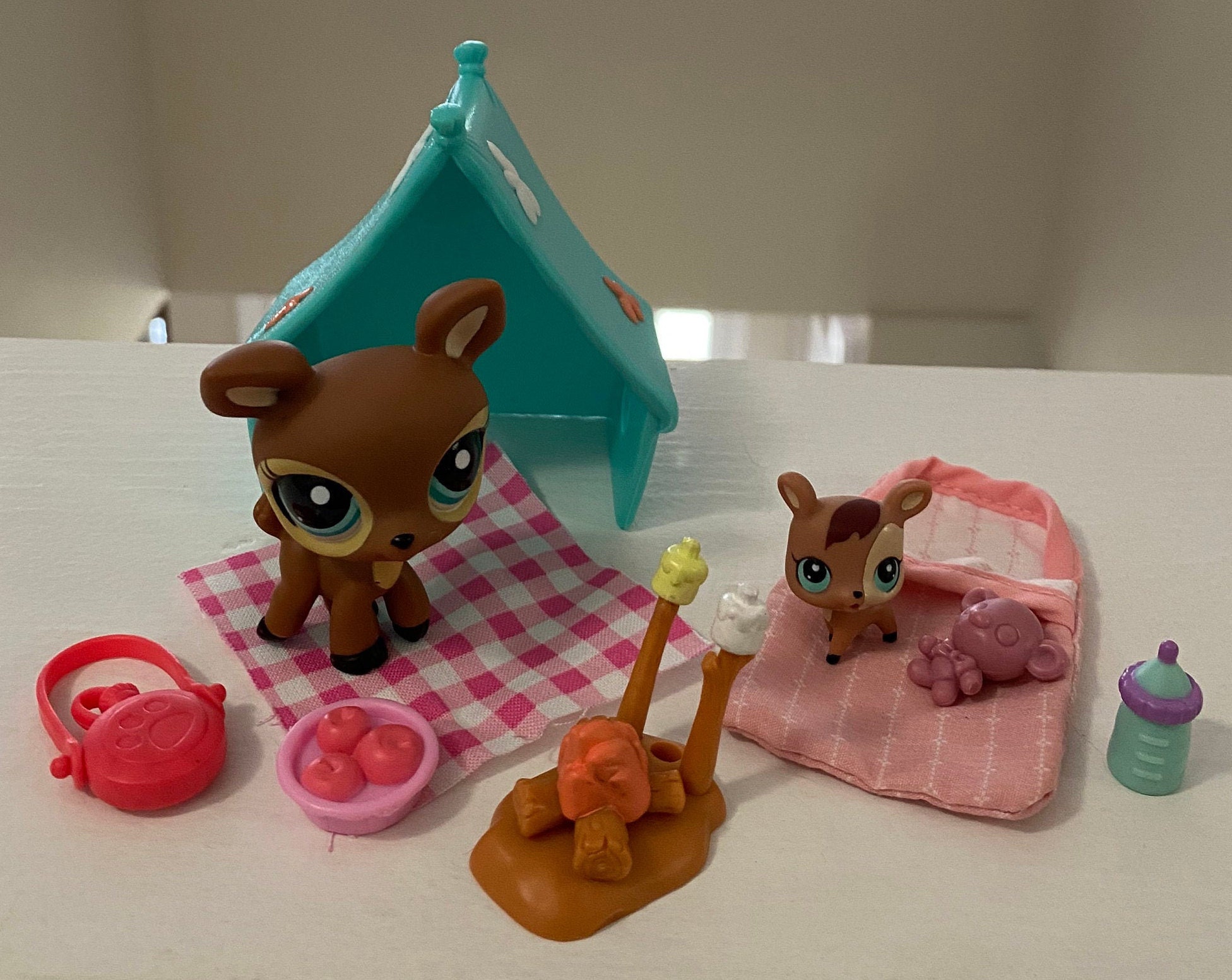 Littlest Pet Shop Mommy and Baby Deer Set with Accessories | Etsy