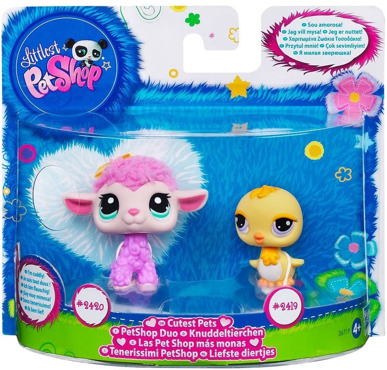 Littlest Pet Shop Baby Chick and Soft Fluffy Pink Lamb