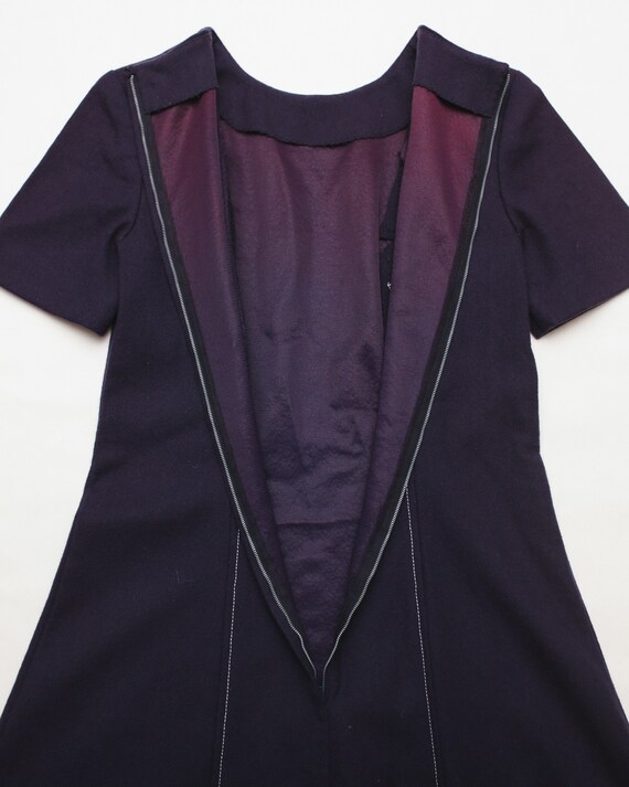 Mod navy blue dress with white accent stitching a… - image 5