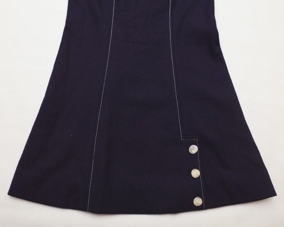 Mod navy blue dress with white accent stitching a… - image 2
