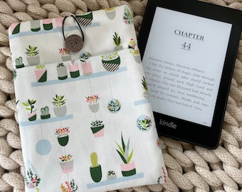 Plant Kindle Book Sleeve, Kindle Case, Padded sleeve with front pocket