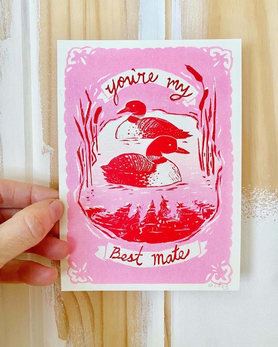 Wereldrecord Guinness Book Adverteerder affix Best Mates Loons Original Risograph Printed Card PINK - Etsy Wereldrecord Guinness Book Adverteerder affix Best Mates Loons Original Risograph Printed Card PINK - Etsy