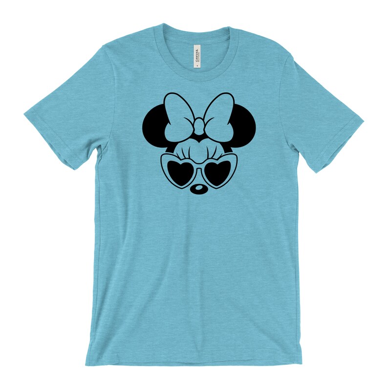 Disney Vacation Tee Disney Minnie Tee Disney Family Shirts Disney Tee for Women Minnie Mouse Heart Sunglasses Tee Disney Mom Shirt