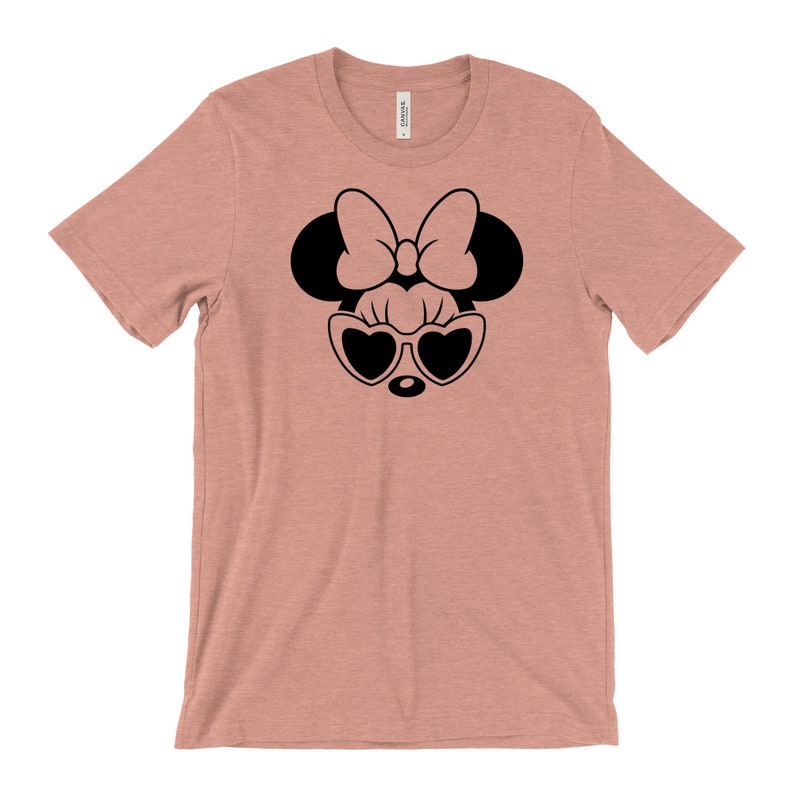 Disney Vacation Tee Disney Minnie Tee Disney Family Shirts Disney Tee for Women Minnie Mouse Heart Sunglasses Tee Disney Mom Shirt